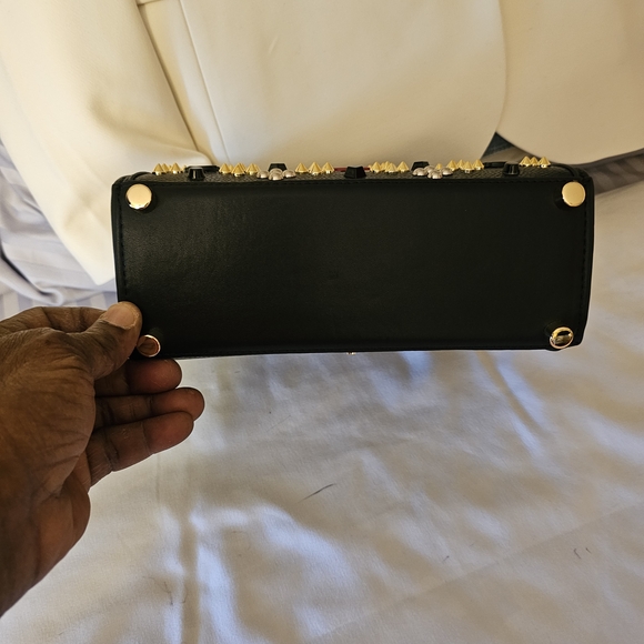 Christian Louboutin Black Studded Leather Tote - Picture 4 of 4